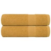 VidaXL Handdoeken 2 st 50x100 cm 360 g/m² 100% katoen goudkleurig VidaXL Handdoeken 2 st 50x100 cm 360 g/m² 100% katoen goudkleurig