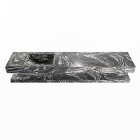 MONDIAZ ALAN-DLUX 200cm planchet Lava. Vrijhangende wastafel CLOUD links zonder kraangat, kleur Lava.