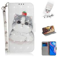 3D gekleurde tekening cute cat patroon horizontale Flip lederen case voor Huawei P Smart Z/Y9 Prime 2019/Nova 5i met houder & kaartsleuven & portemon