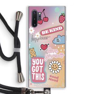 Positivity: Samsung Galaxy Note 10 Plus Transparant Hoesje met koord