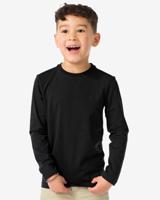 HEMA Kinder Basis T-shirts Stretch Katoen - 2 Stuks Zwart (zwart) - thumbnail