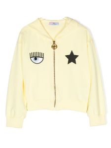 Chiara Ferragni Kids veste à logo imprimé - Jaune