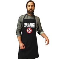 Barbecueschort Vegans are not allowed zwart heren   -