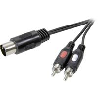 SpeaKa Professional SP-7870640 DIN-aansluiting / Cinch Audio Aansluitkabel [1x Diodestekker 5-polig (DIN) - 2x Cinch-stekker] 1.50 m Zwart