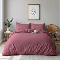 Dekbedovertrek Percale Katoen Uni - Eenpersoons (140x200 cm) - Roze Percale katoen - Dessin: Effen - Dreamhouse - Dekbed-Discounter.nl