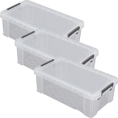 Allstore Opbergbox - 5x stuks - 5.8 liter - Transparant - 35 x 19 x 12 cm - kunststof - met deksel