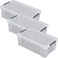 Allstore Opbergbox - 5x stuks - 5.8 liter - Transparant - 35 x 19 x 12 cm - kunststof - met deksel