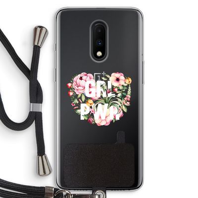 GRL PWR Flower: OnePlus 7 Transparant Hoesje met koord