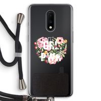 GRL PWR Flower: OnePlus 7 Transparant Hoesje met koord