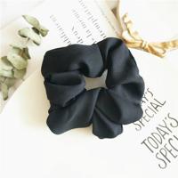 2 PC'S grote darm ring haar band vrouwen stof paardenstaart naadloze stretch haar juwelen (zwart)