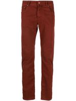 Jacob Cohën pantalon fuselé en coton à patch logo - Rouge