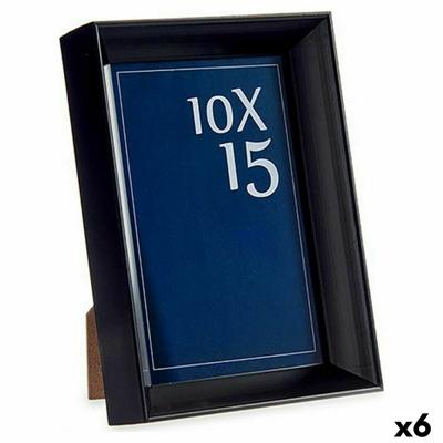 Fotolijsten Zwart Plastic Glas (12,2 x 3,5 x 17,3 cm) (6 Stuks)