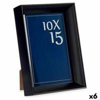Fotolijsten Zwart Plastic Glas (12,2 x 3,5 x 17,3 cm) (6 Stuks)