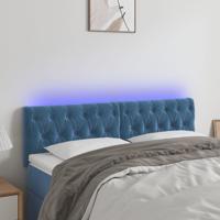 Hoofdbord LED 144x7x78/88 cm fluweel donkerblauw