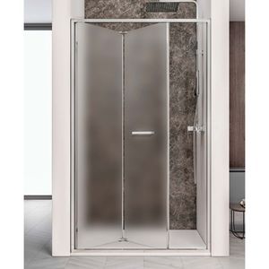 Nisdeur Lacus Ponza Evo Vouwdeur 110x200 cm Mat Glas Chroom Lacus