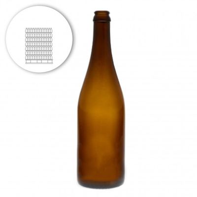 Bierfles Belge, rechte hals, 75 cl, kroonkurk 26 mm - Pallet 1232 st.