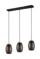Trio Zwart goude hanglampBidar 3-lichts - R31573080