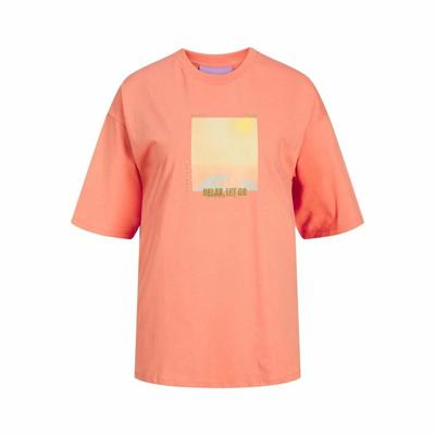 Dames-T-Shirt met Korte Mouwen Jack & Jones Jxpaige Oranje - Maat: XS