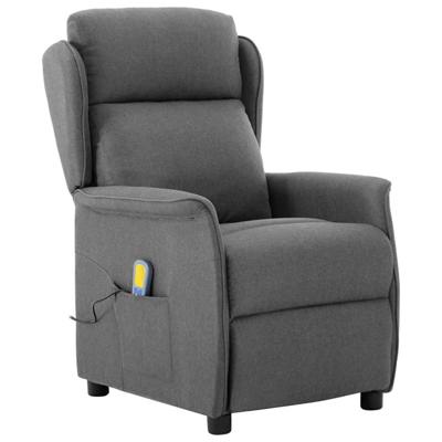 Massagestoel met kussen Lichtgrijs 67.5 x 93.5 x 101.5 cm Stof