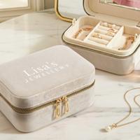 Gepersonaliseerde sieradendoos - Rechthoek - Beige