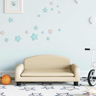 Kinderbank 70x45x30 cm stof crèmekleurig