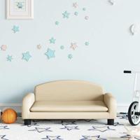 Kinderbank 70x45x30 cm stof crèmekleurig