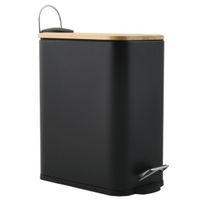 Pedaalemmer Vienne - zwart - 5 liter - metaal - 28 x 29 cm - soft-close - toilet/badkamer