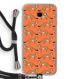 Cheetah: Samsung Galaxy J4 Plus Transparant Hoesje met koord