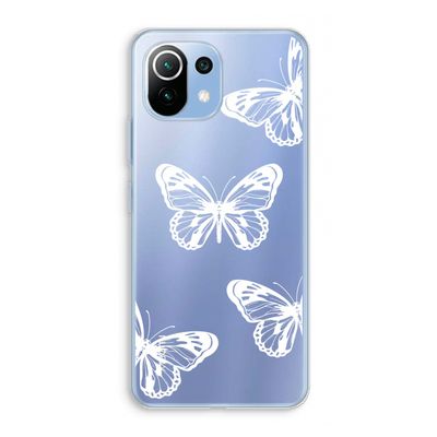 White butterfly: Xiaomi Mi 11 Lite Transparant Hoesje