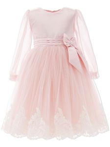 Tulleen robe en tulle à détail de nœud - Rose