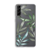 Tropical watercolor leaves: Samsung Galaxy S21 Plus Transparant Hoesje