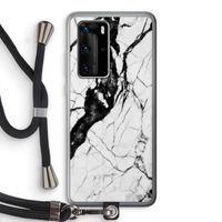 Witte marmer 2: Huawei P40 Pro Transparant Hoesje met koord