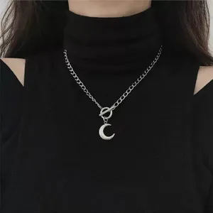 Zilverkleurige Ketting met T Sluiting en Maan Hanger - Sieraden - Spiritueelboek.nl