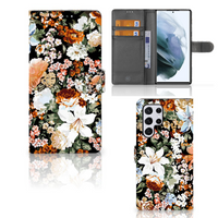 Hoesje voor Samsung Galaxy S22 Ultra Dark Flowers - thumbnail