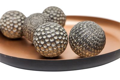 Dekoratiebal polystone grijs 2 ass 9 cm