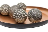 Dekoratiebal polystone grijs 2 ass 9 cm