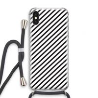 Strepen zwart-wit: iPhone XS Transparant Hoesje met koord