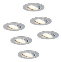 Set van 6 Chandler LED inbouwspots - GU10 4 Watt 345 lumen - 2700K Warm wit - Dimbaar - Rond - Kantelbaar - IP20 Voor binnen - RVS
