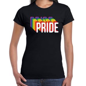 Pride regenboog / LGBTQ Dames t-shirt - zwart