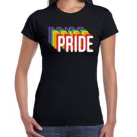 Pride regenboog / LGBTQ Dames t-shirt - zwart