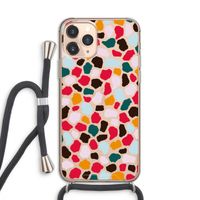 Colored Giraffe: iPhone 11 Pro Transparant Hoesje met koord