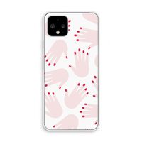 Hands pink: Pixel 4 Transparant Hoesje