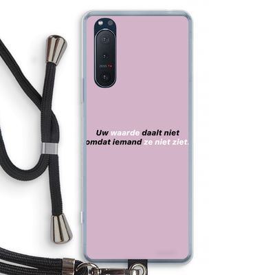 uw waarde daalt niet: Sony Xperia 5 II Transparant Hoesje met koord
