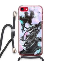 Pastel zwart: iPhone SE 2020 Transparant Hoesje met koord