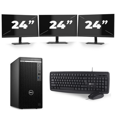 Dell Optiplex 390 Desktop - Intel Core i7-2e Generatie - 16GB RAM - 256GB SSD - Windows 10 + 3x 24 inch Monitor