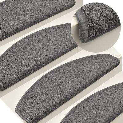 VidaXL Trapmatten 15 st 65x24x4 cm donkergrijs
