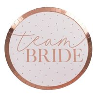 Feestborden Team Bride Rosegoud (8st) - thumbnail