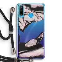 Roze stroom: Huawei P30 Lite Transparant Hoesje met koord