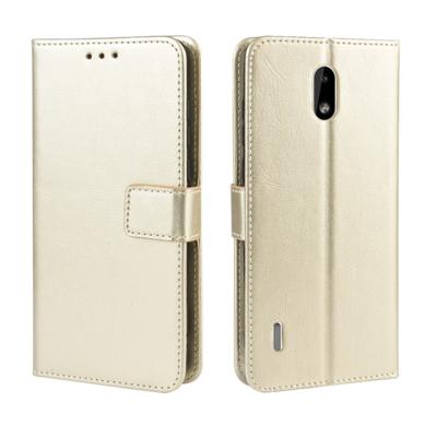Retro Crazy Horse textuur horizontale Flip lederen case voor Nokia 3 1 C met houder & kaartsleuven & fotolijstjes (goud)