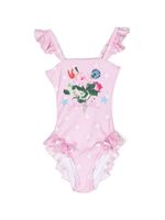 Monnalisa maillot de bain imprimé à volants - Rose - thumbnail